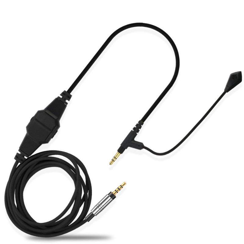 Koptelefoon met microfoon audiokabel 3,5 male naar male K-song auto AUX line control microfoonkabel